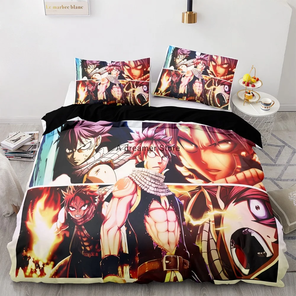 2022 New Style Anime Fairy Tail Duvet Cover Cartoon Kids Bedding Sets With Pillowcases Gift For Friend Decor Home Bedclothes