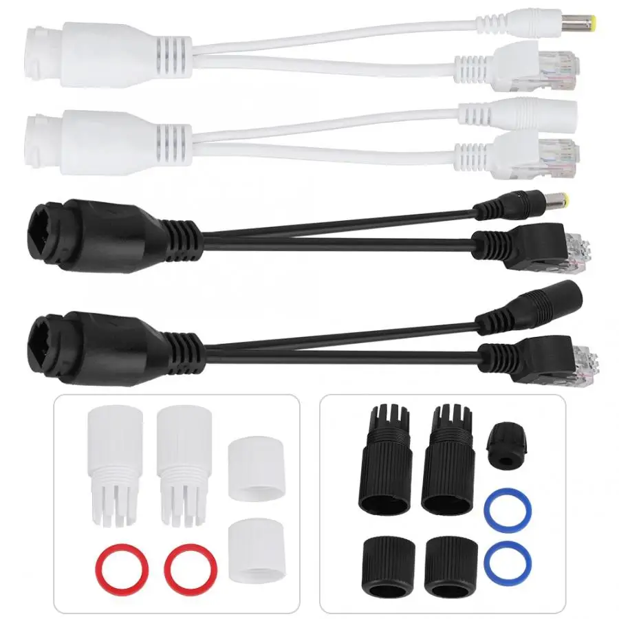 5 Pairs CCTV Passive POE Adapter Cable Power Over Ethernet POE Injector Waterproof For IP Security Camera 4