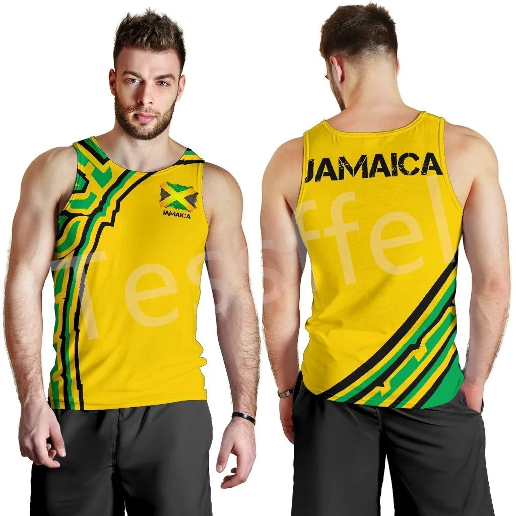 

Tessffel NewFashion Country Flag Jamaica Lion Emblem Retro 3DPrint Men/Women Summer Harajuku Vest Casual Sleeveless TankTop No.4