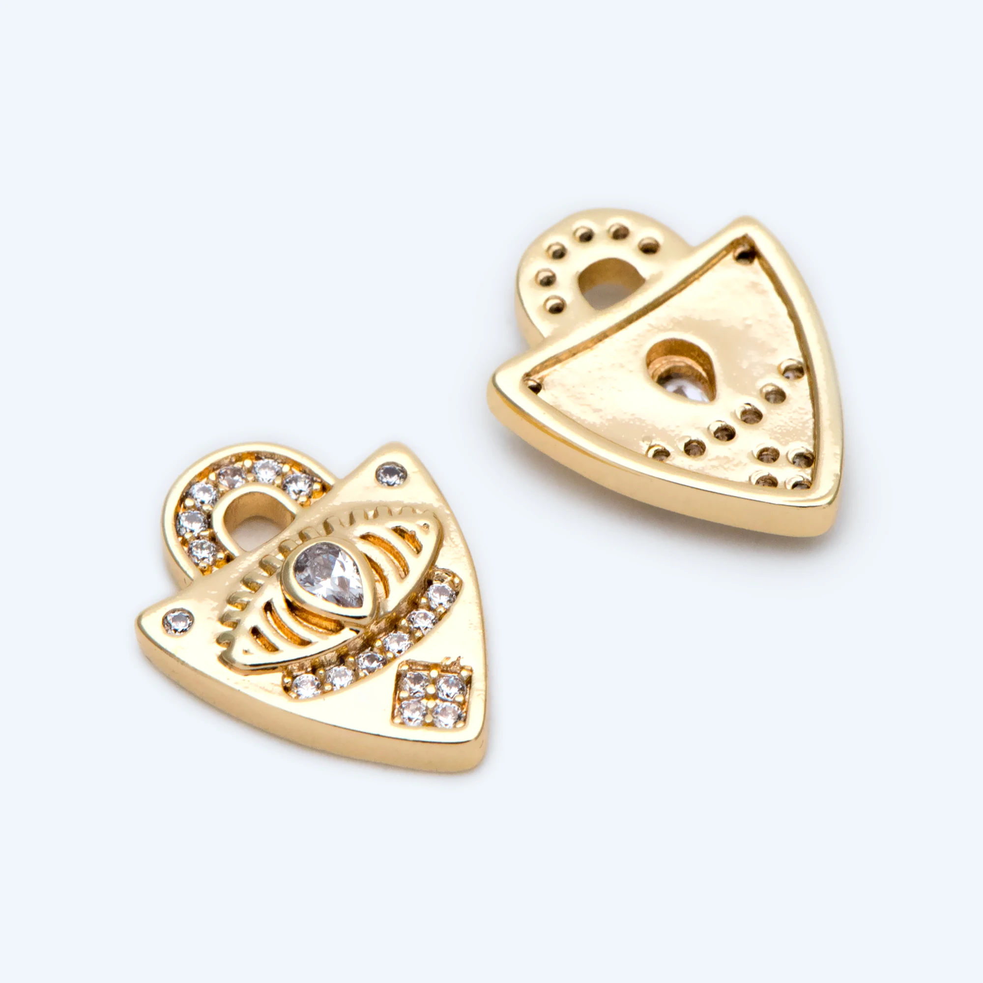 

4 шт. изящный Шарм-щит, кулон-щит Cz, микро-ПАВЕ, защита от сглаза, товары для ювелирных изделий (GB-1684)