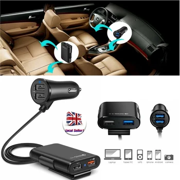

New Universal Car Charger 4 Ports USB QC3.0 Fast Charging Adapter With Intelligent Protection For iPhone Samsung iPad Xiaomi