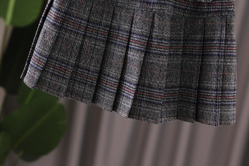 Winter Plaid Skirt for Baby Girl School Uniform Children Casual Pleated Bow Mini Skirts Toddler Plaid Bottoms
