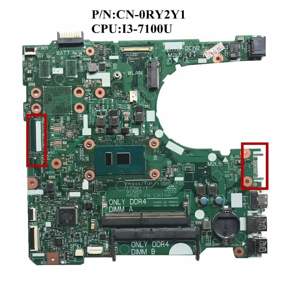 

Excellent For DELL Inspiron 3567 Laptop Motherboard With SR2ZW I3-7100U CN-0RY2Y1 0RY2Y1 RY2Y1 DDR4 15341-1 100% Perfect test