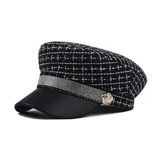 Женщины твид-плед газетчик-шляпы таксиста-классик-таксиста Paperboy живописец газетчик Кепка