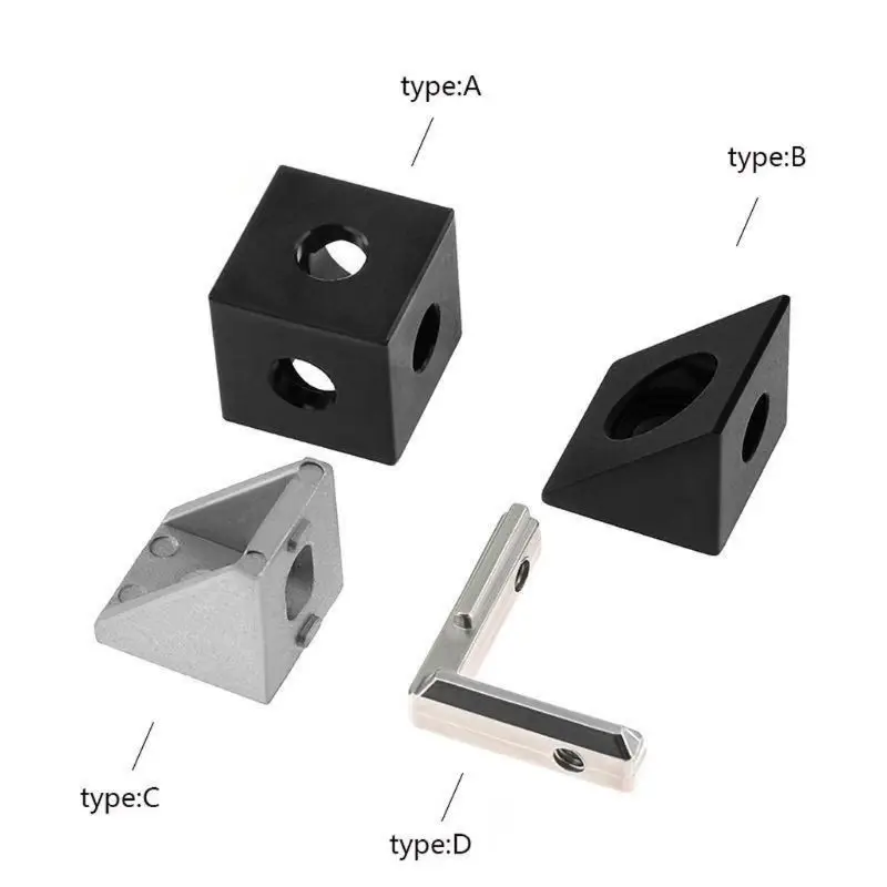 

3D Printer 2020 Aluminum Block Cube Prism Connector Wheel Regulator Cube Corner V-slot Three Way Corner Connector 90 degree