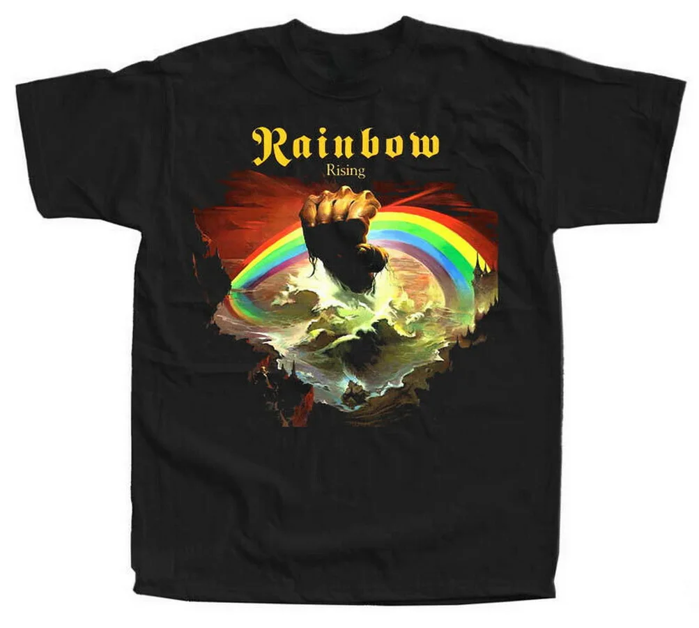 Футболка с принтом Rainbow Rising Ritchie Blackmore ROCK BAND (черная) футболка всех размеров на