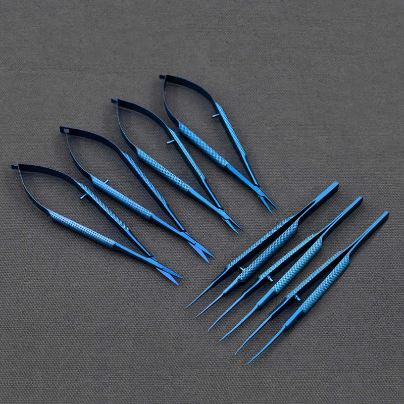 Titanium Microsurgical Instruments Kit Scissors Needle Holder Forceps 14cm
