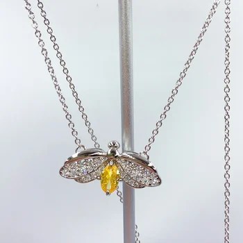 

Original Hot Sale High Quality 925 Sterling Silver Large Insect Pendant Necklace Ladies Logo 1:1 Brand Jewelry Holiday Gift