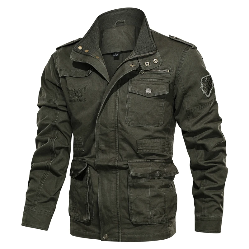 

Cotton Military Jacket Men 2019 Autumn Spring coat Soldier MA1 Style Army Jackets Male Brand Mens Bomber Jackets Plus Size M-5XL