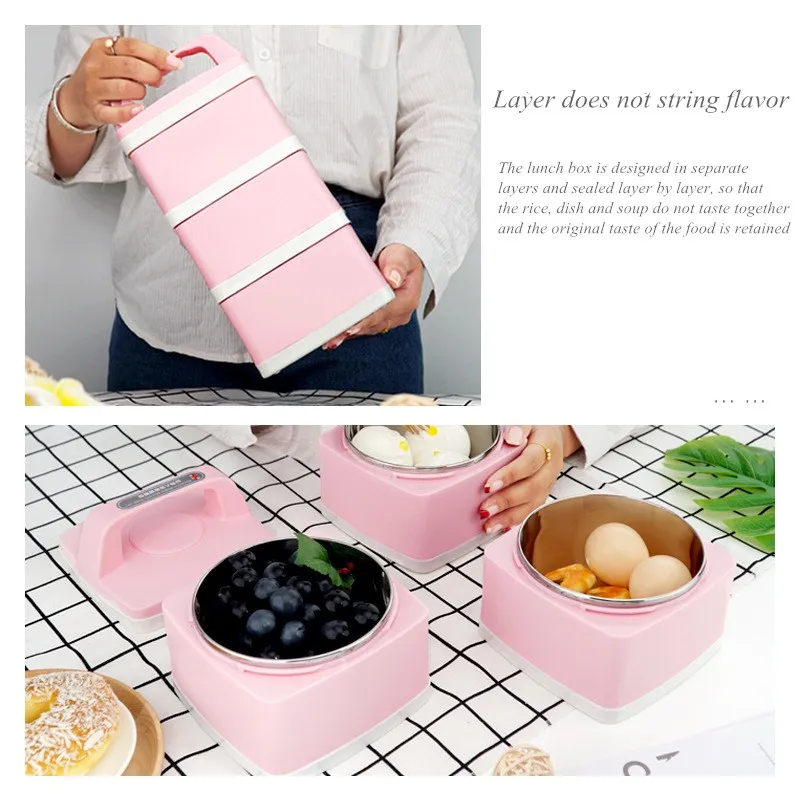 Изолированный bento box 304 из нержавеющей стали Кубик Рубика, вращающийся цвет, непроливающаяся портативная коробка для ланча, отсеки, пластиковый Ланч-бокс