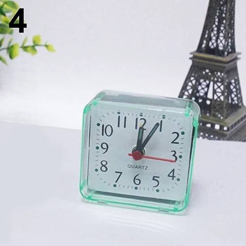 Alarm Clock Square Small Bed Compact Travel Quartz Beep Alarm Clock Cute Portable Creative Fashion Student's