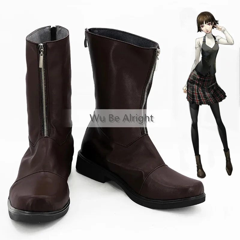 

Game Persona 5 Makoto Niijima Cosplay Shoes Boots Custom Made Halloween Carnival Party Accessories Props For Women Men