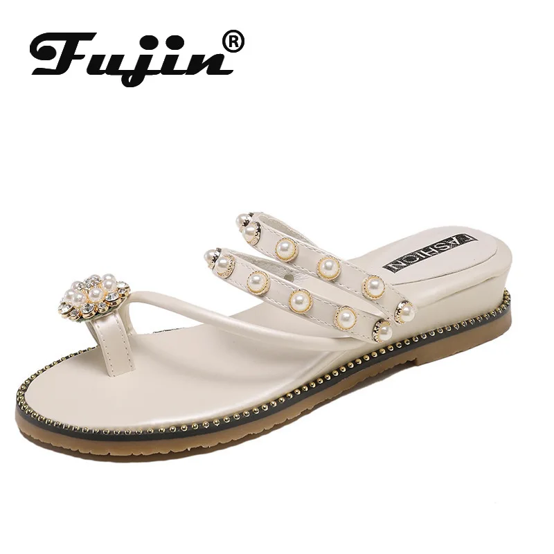 

Fujin 2020 Women Summer Sandals Fashion Dropshipping Wedges Crystal Thick Bottom Shoes Breathable Slip on Causal Women Sandals