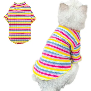 

Colorful Dog Clothes Turtleneck High Elastic Soft Puppy Cat Shirt Dog Hoodies For Small Dogs Chihuahua Sweatshirt Knitwear S-XXL
