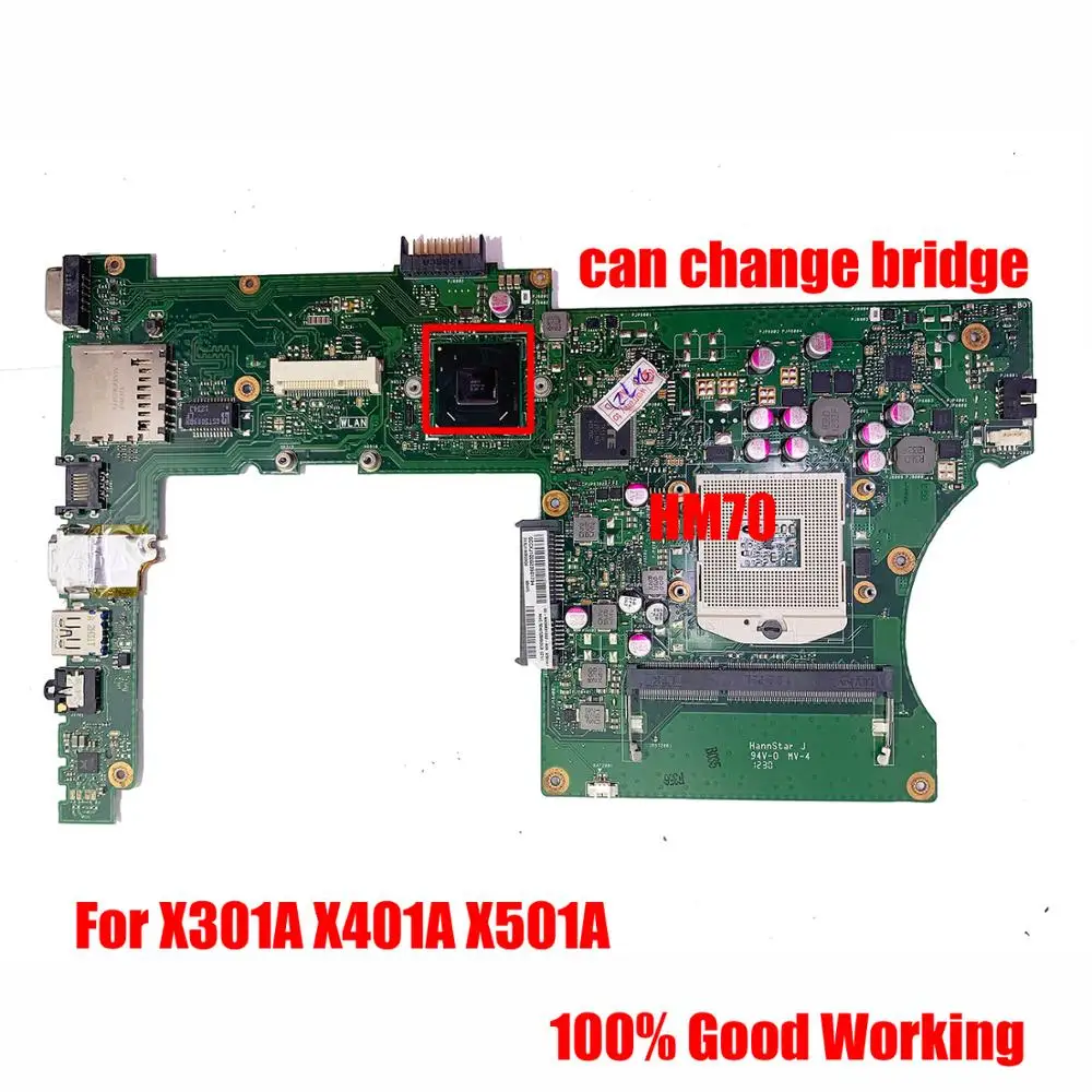 

X301A X401A X501A Motherboard For ASUS X301A X401A X501A laptop motherboard X401A1 CPU HM76/HM70 Rev 2.0 main board mainboard