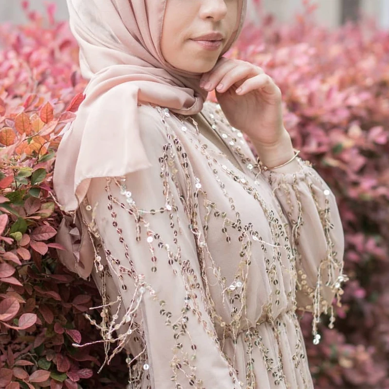 Блесток абайя турецкие платья мусульманский хиджаб платье одежда из Дубая для женщин Восточный халат из марокена Кафтан Исламская одежда Tesettur Elbise