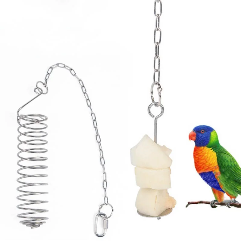 

10pcs Stainless Steel Bird Hanging Feeder Chicken Hen Food Holder Dispenser Parrot Fruit Treat Skewer Pet Foraging Toy