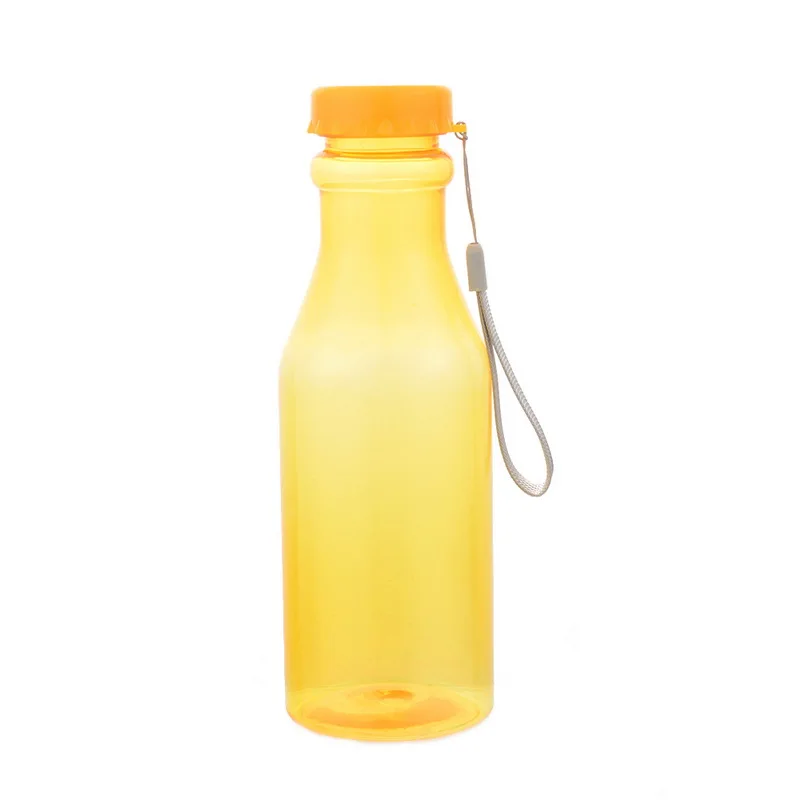Transparent Yellow 550 мл спортивные пластиковые бутылки для воды флакон из небьющегося стекла для детей герметичный переносной для Йога, тренировки, фитнес шейкер - Цвет: Transparent Yellow