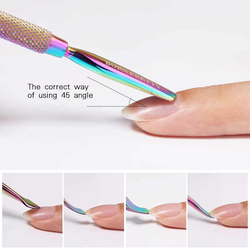BORN PRETTY Nail Pusher Tweezer Stainless Steel Colorful UV Gel Polish Remove Nail Cuticle Clipper Nipper Pedicure Tool Manicure manicure tools nail art pusher nail manicure tools manicure pedicure tools cuticle pusher