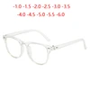 0 -1.0 -1.5 -2.0 To -6.0 Transparent Frame Square Finished Myopic Glasses Women Men Clear Lens Shortsighted Eyeglasses Diopter 1