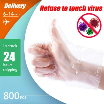 

100-800Pcs Anti Virus Disposable Gloves Food Grade Plastic Glove Disposable for Industrial Medical Restaurant Cleaning Gloves