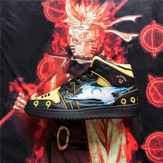 Divat Naruto Anime Alkalmi Cipők Férfiak Vulkanizált Cipő Hip -Komló Férfiaknak Magas Felső Séta - Image 3