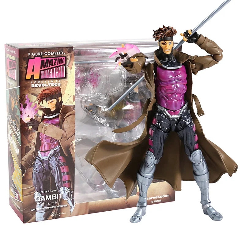 Серия № 012 Marvel X-MAN удивительный Ямагути Revoltech GAMBIT фигурка ПВХ коллекция игрушка; подарок - Цвет: box