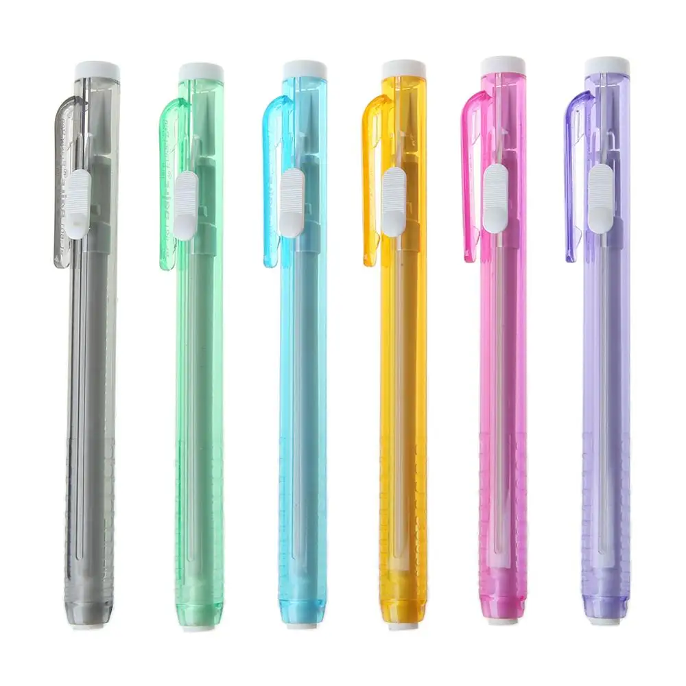 

Creative Press Pen Shaped Eraser Writing Drawing Pencil Erase Student School Office Stationery Learning Painting Accessory