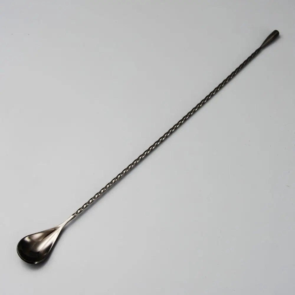 Water Drop Bar Spoon Stainless Steel Fine Thread Bar Spoon Cocktail Stirring Bartender Teardrop Bar Mixing