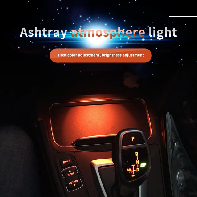 Ambient light for BMW F30 F32 central control  armrest box lighting  interior ashtray  atmosphere  Decorative lamp car styling