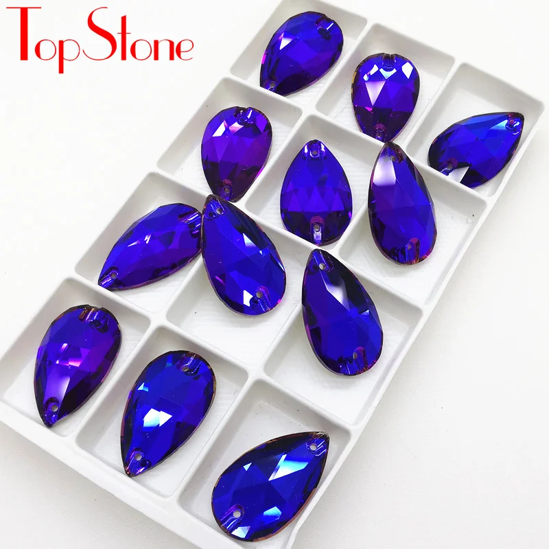 TopStone 3230 # K9 Хрустальная капля ПРИШИТАЯ камни с плоской задней капелькой швейное