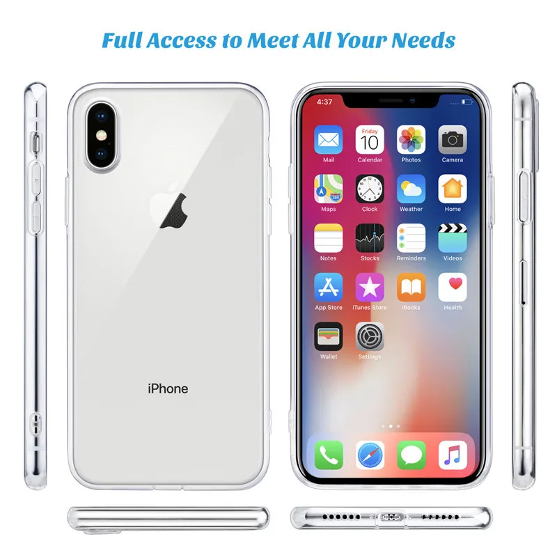 Ультратонкий прозрачный силиконовый чехол для телефона iPhone 11 pro Max X XR XS 6 6S 8 7 Plus 5