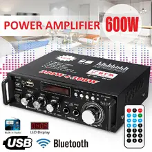 Beesclover 600w amplificador lcd de alta fidelidade áudio estéreo bluetooth fm 2ch amp carro casa usb sd mp3 player bluetooth amplificador áudio r60