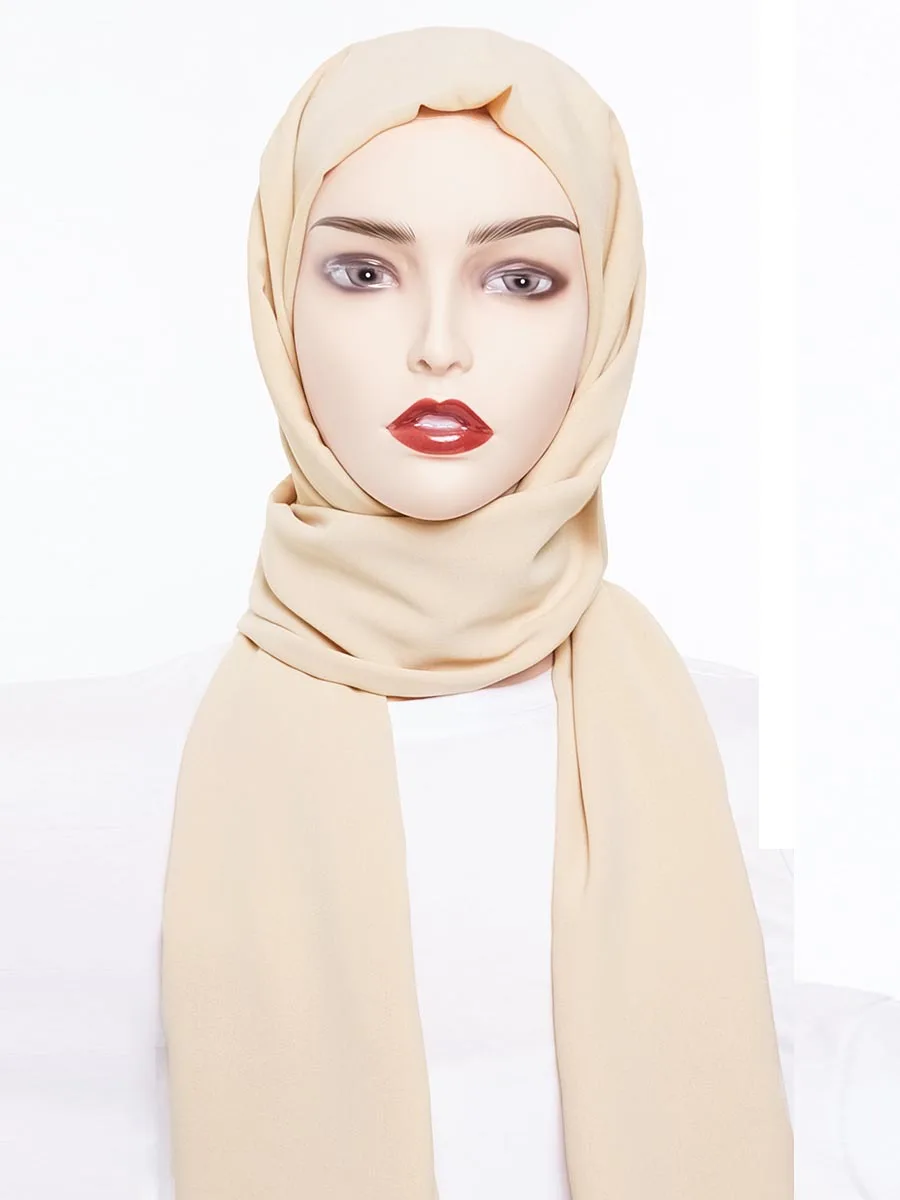islam khimar scarves Мусульманский женский хиджаб Турция Khimar Малайзийский лед креп Твердые крышки головной платок капот накладной длинный платок ислам Дубаи одежда - Цвет: islam khimar scarves