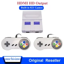 Супер HD HDMI выход SNES Ретро Классический Портативный Видео игровой плеер ТВ встроенный 821 классический для SNES игр с двойным геймпадом