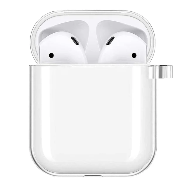 Silicone Cover Case for Apple AirPods 1st / 2nd Generation Anti-fall Scratch Resistant Sticker Bluetooth Case Cover clear