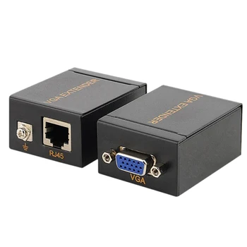 

60M VGA RJ45 Signal Extender over LAN Ethernet Transmitter Receiver Adapter for PC Video Transmission