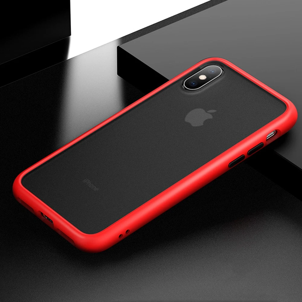 HAWEEL PC+ TPU военный амортизационный чехол для iPhone X XR XS Max прозрачный ультратонкий защитный чехол для 6 6s 7 8 Plus - Цвет: Red