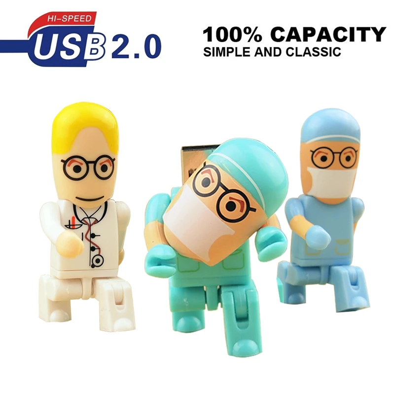 Мультяшный робот медицинская ручка привод Доктор модель Usb флэш-накопитель 2 0 128