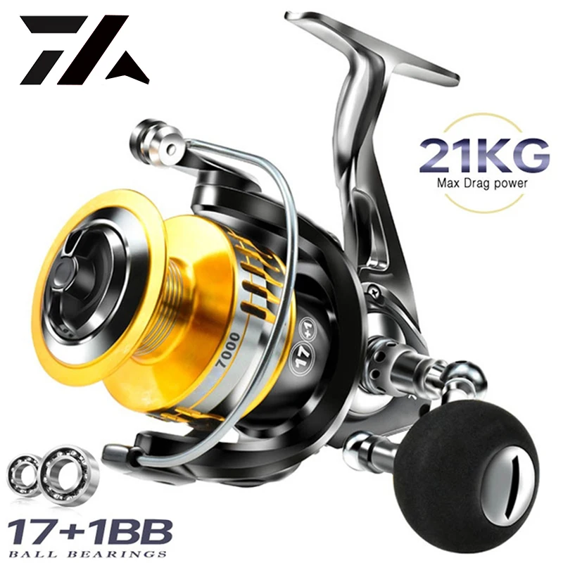 2021 TOP10 All-Metal Freshwater And Seawater Dual Use Fishing Reel Big Pulling Drag Spinning Reel Durable Carp Fishing Saltwater