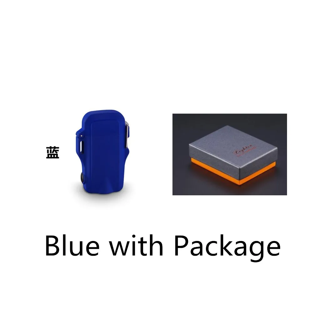 Плазменная USB Зажигалка, водонепроницаемая перезаряжаемая электронная сигарета, камуфляжная плазменная зажигалка, открытая сигарета, курительная зажигалка - Цвет: with box
