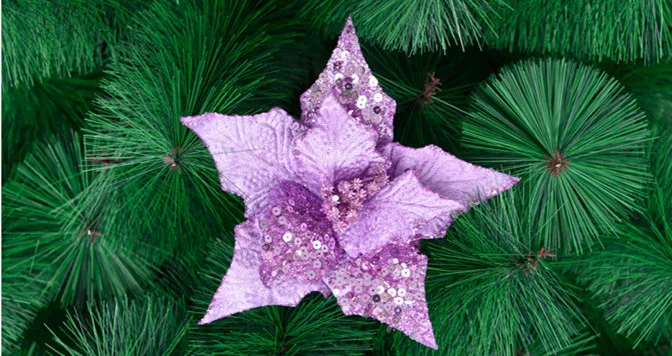 Teellook 5 шт. фиолетовое Рождественское украшение Цветочная Елочная гирлянда украшения из ротанга