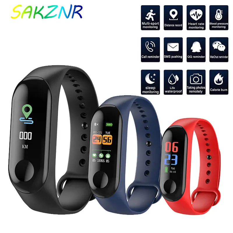 

M3 Smartband Fitness tracker Smart Bracelet Blood Pressure Heart Rate Monitor Waterproof Smart band PRO Wristband PK Mi Band 3