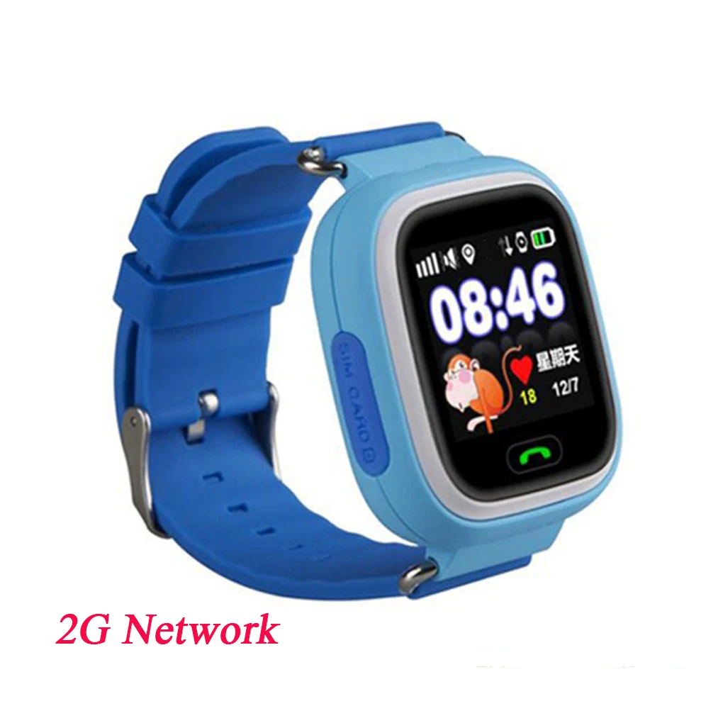 Q90 gps Wi-Fi сенсорный экран gps детские анти-потери наручные часы SOS определение местоположения устройства трекер умные часы английская/Русская версия - Цвет: blue 2g