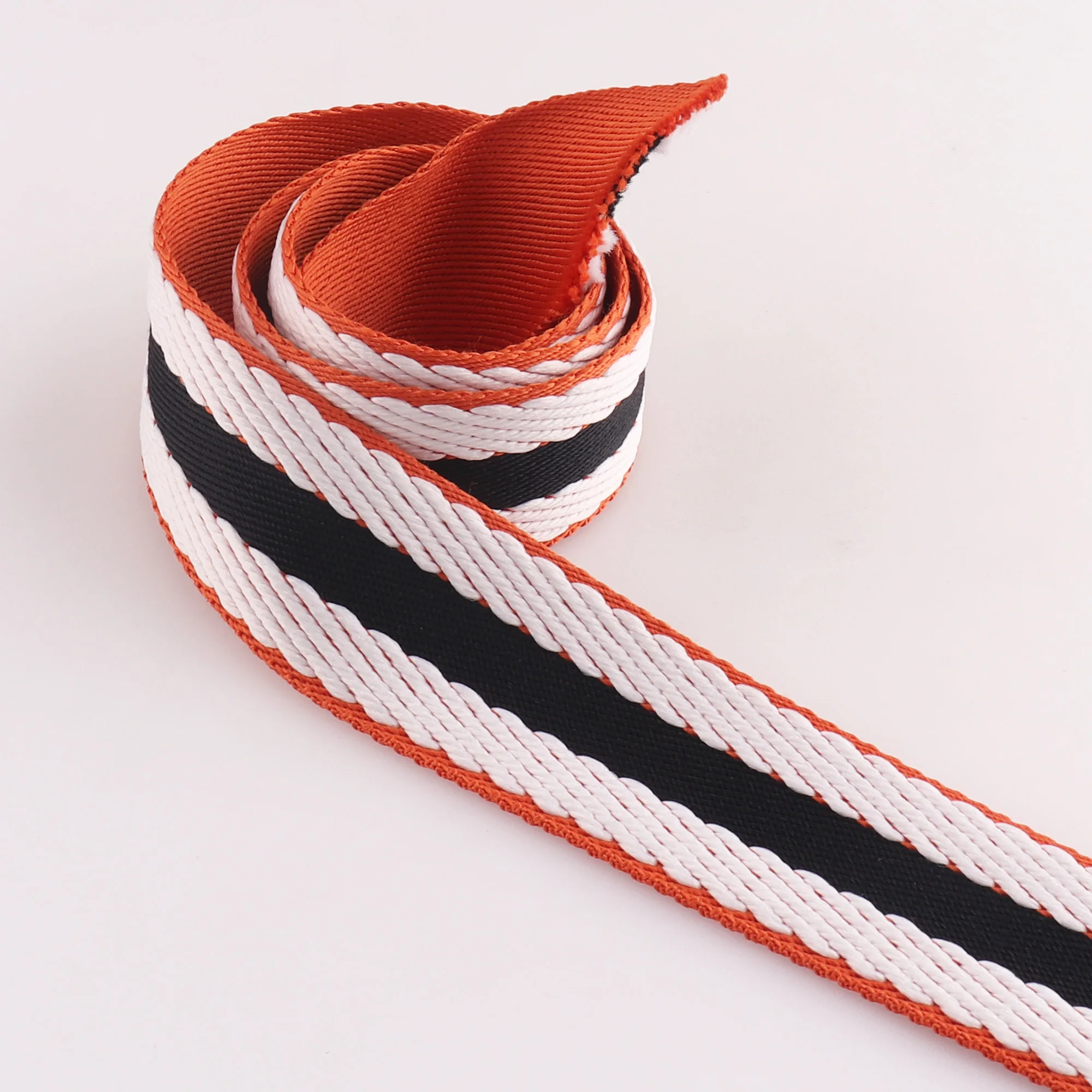 3 yards 38mm Canvas Ribbon Belt Bag Webbing Nylon Webbing Pet Knapsack Strapping Sewing Bag Belt Accessories black/white
