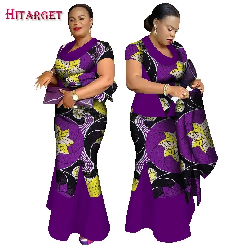Hitarget 2019 Новая африканская мода сочетающаяся юбка комплекты Для женщин ручной работы в африканском стиле традиционные Костюмы плюс Размеры