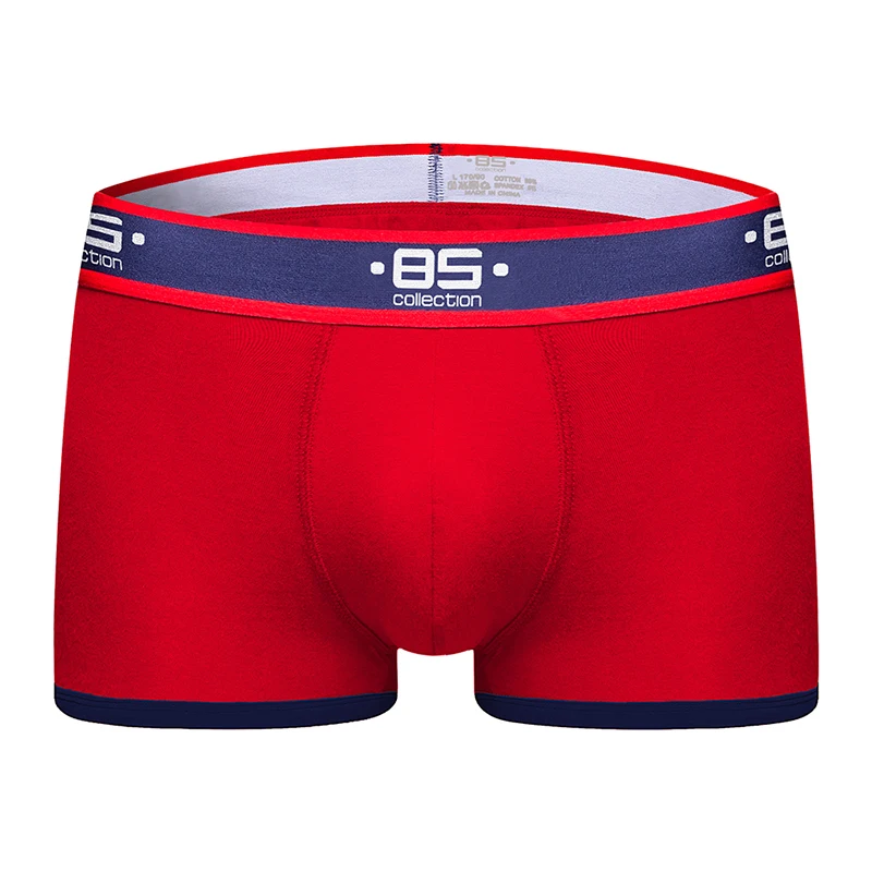Модные боксеры, мужское нижнее белье, Cueca, пикантные мужские трусы, дышащие боксеры, хлопковые Трусы-слипы, Cuecas boxershorts cueca masculina - Цвет: BS138-RED