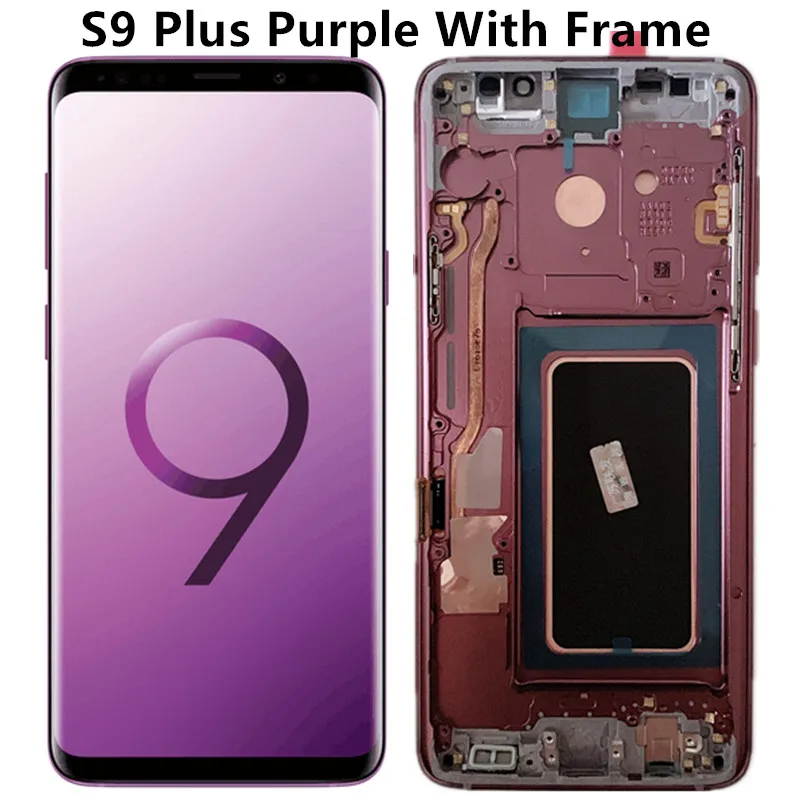 ЖК-дисплей 5,8 дюйма для SAMSUNG Galaxy S9 G9600 с цифровым процессором - Цвет: S9 Plus Purple Frame