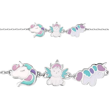 

Children Bracelet aquamarine inserts without enamel, Silver 925