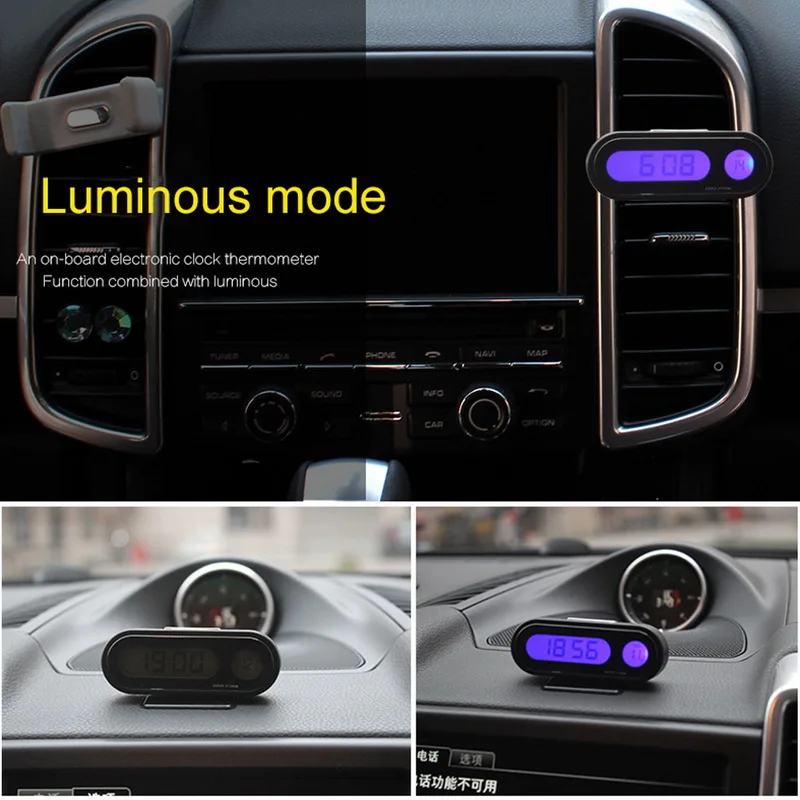 

Multi-Functional Car Digital Clock Thermometer Waterproof Stand-On Dashboard Auto Interior Ornament Styling Accessories Gifts